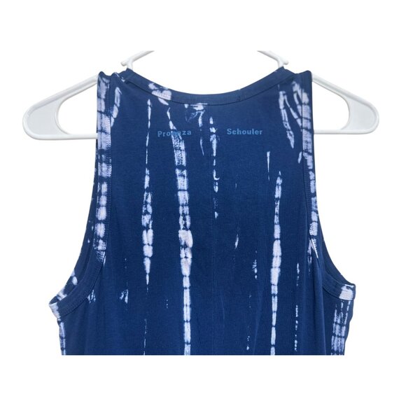 Proenza Schouler Tie Dye Long Maxi Dress Womens XS Blue White Nautical Flowy USA - Picture 14 of 16
